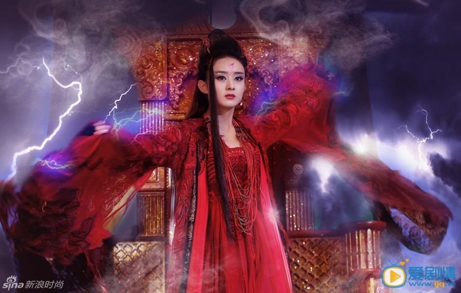 《花千骨》曝赵丽颖红衣绝美霸气妖神剧照（组图）