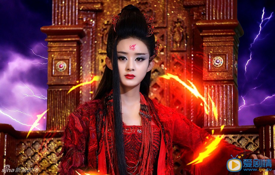 《花千骨》曝赵丽颖红衣绝美霸气妖神剧照（组图）