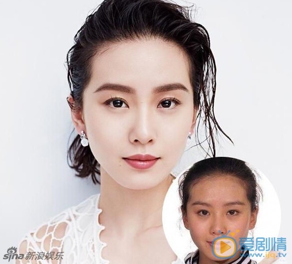 杨幂和男子贴面热聊，亲自涂口红尽显妩媚。盘点当红女星素颜证件照对比