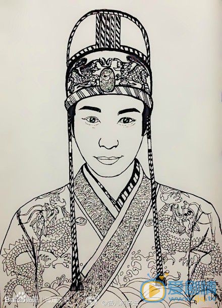 谭耀文Q版素描照 谭耀文Q版素描照