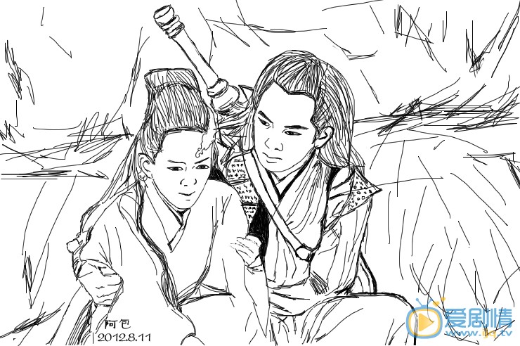 张定涵手绘素描照 张定涵高清写真_张定涵高清剧照