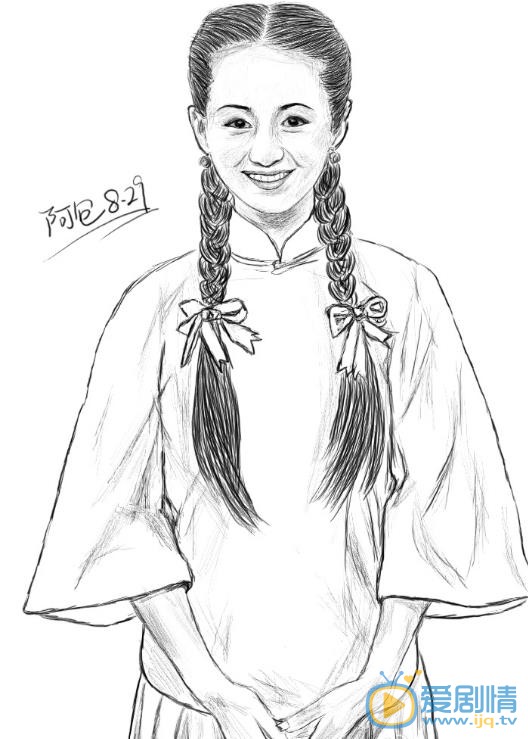 张定涵手绘素描照 张定涵高清写真_张定涵高清剧照