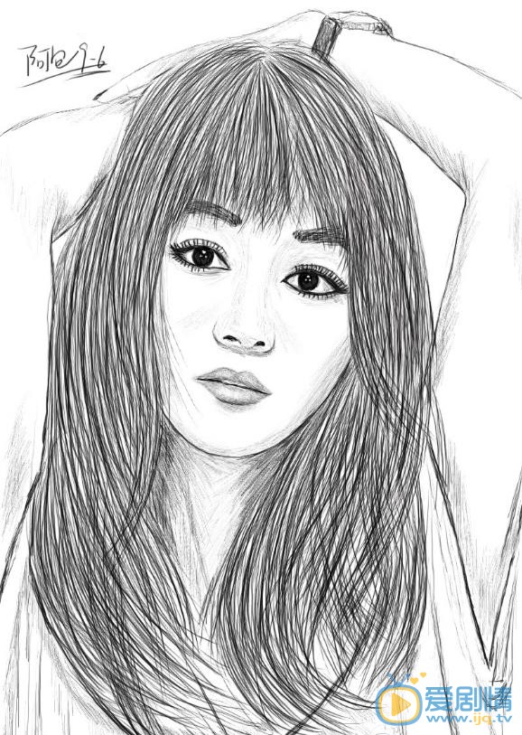 张定涵手绘素描照 张定涵高清写真_张定涵高清剧照