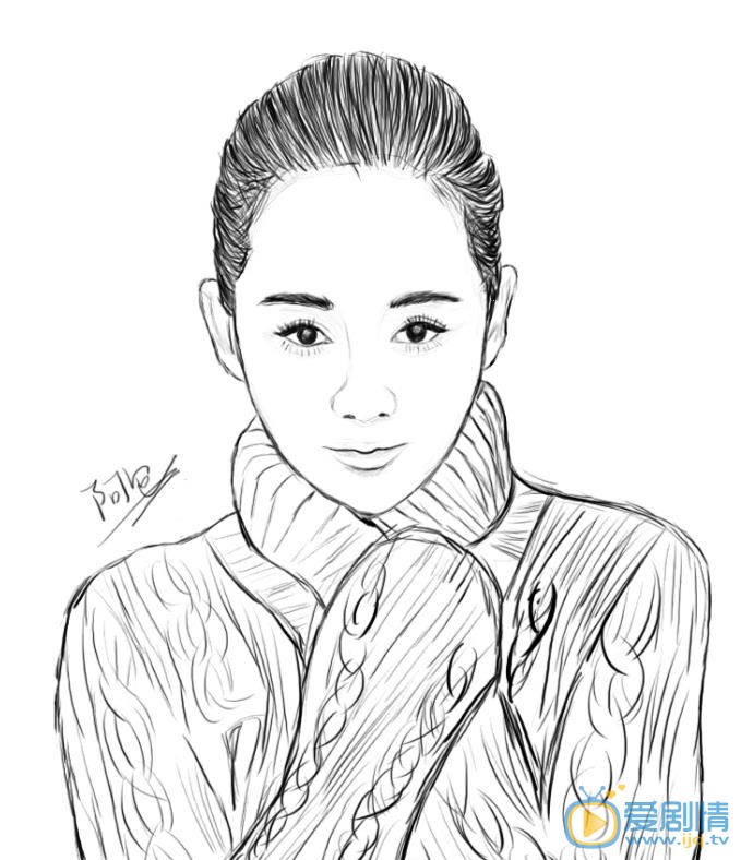 张定涵手绘素描照 张定涵高清写真_张定涵高清剧照