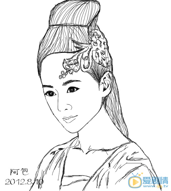 张定涵手绘素描照 张定涵高清写真_张定涵高清剧照
