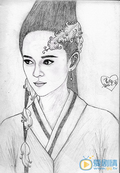 张定涵手绘素描照 张定涵手绘素描照