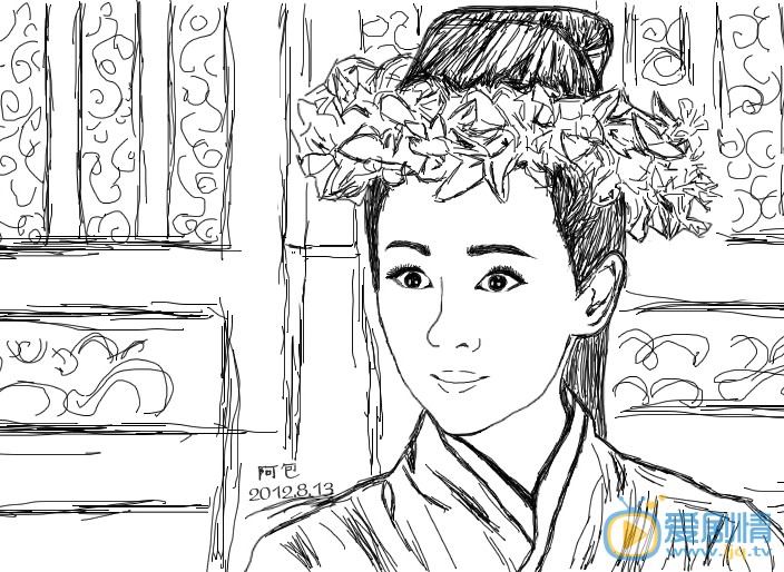 张定涵手绘素描照 张定涵高清写真_张定涵高清剧照