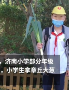 山东小学生复课带大葱，原因还挺有趣