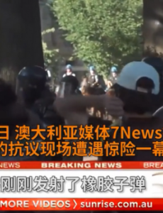 美国警察用盾牌猛击澳大利亚记者，摄像师也被击中