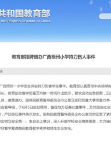教育部督办广西小学持刀伤人事件，损害学员恶性事件，致39人负伤