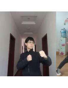 高三学生齐练八段锦并举行比赛