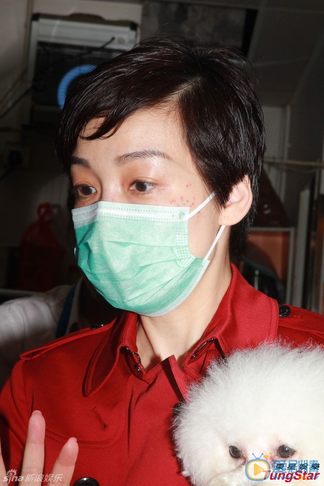 江美仪活动照 江美仪高清写真 江美仪生活照 江美仪激光祛疤带口罩 江美仪与森美出席活动，素江美仪手抱爱狗现身，做完激光去斑的美仪特意戴上口罩，但仍外露点点焦痕。她表示这次放长假直至九月，打算每个月去一趟旅行。